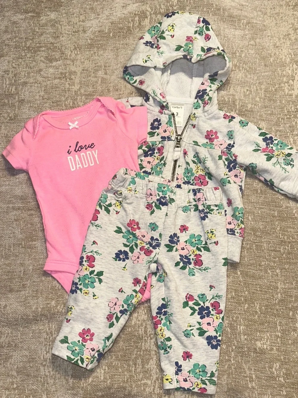 Floral Girls Carter’s Outfit Set size 3M vintage retired set